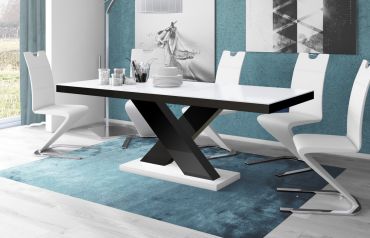 Stół rozkładany XENON 140 - Biały / Czarny